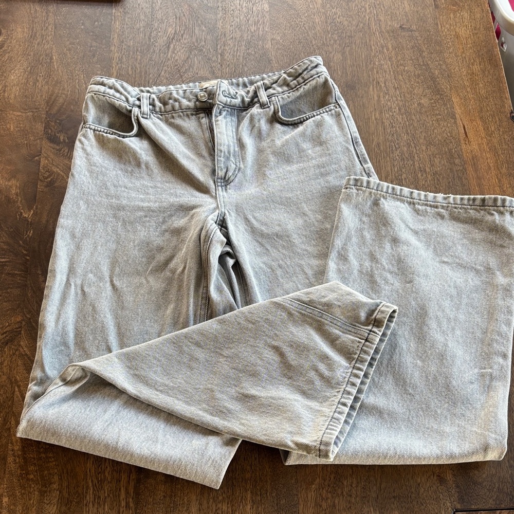Sezane Light Gray Wide Leg Trousers